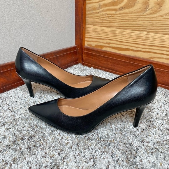 Calvin Klein Gayle Pump High Heels Shoes in Black Leather 10 - Picture 5 of 12